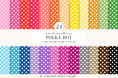 Polka Dot Seamless Patterns, rainbow digital papers, bright Product Image 1