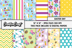 Easter Day Digital Paper, easter day background illustration Product Image 1