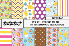 Easter Day Digital Paper, easter day background illustration Product Image 1