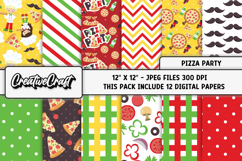 Pizza Fast Food Digital Papers, scrapbook background designs Product Image 2