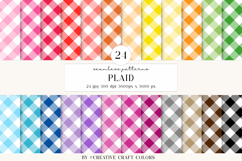 Plaid Gingham Seamless Patterns, rainbow digital papers Product Image 2