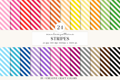 Stripes Seamless Patterns, rainbow digital papers designs Product Image 2