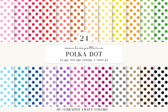 Polka Dot Seamless Patterns, rainbow digital papers, bright Product Image 2