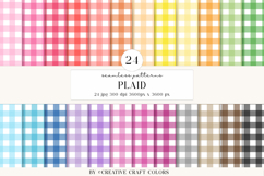 Plaid Gingham Seamless Patterns, rainbow digital papers Product Image 2