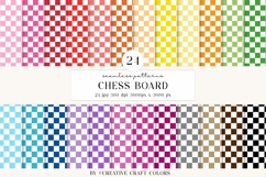 Chess Board Seamless Patterns, rainbow digital papers design Product Image 2