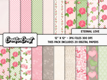 Eternal Love Digital Papers, scrapbook backgrounds designs Product Image 2