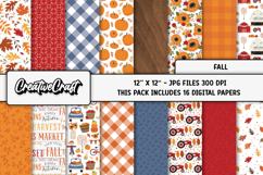 Autumn Fall Digital Paper, thanksgiving digital scrapbook Product Image 2