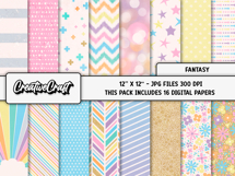 Fantasy Digital Papers, scrapbooking backgrounds designs Product Image 2