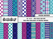 Frozen Inspired Digital Papers, scrapbooking papers designs Product Image 2