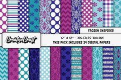 Frozen Inspired Digital Papers, scrapbooking papers designs Product Image 1