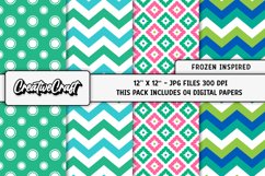 Frozen Inspired Digital Papers, scrapbooking papers designs Product Image 1