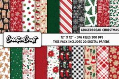 Christmas Digital Paper, gingerbread christmas digital paper Product Image 2