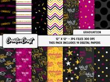 Graduation Digital Papers, scrapbooking backgrounds designs Product Image 2