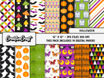 Halloween Digital Paper and Clipart png, halloween clipart Product Image 2
