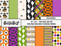 Halloween Digital Paper and Clipart png, halloween clipart Product Image 2