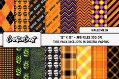 Halloween Digital Paper, halloween scrapbook, illustrations Product Image 1
