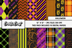 Halloween Digital Paper, halloween scrapbook, illustrations Product Image 2