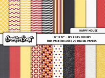 Happy Mouse Digital Papers, scrapbooking backgrounds designs Product Image 2