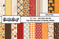 Autumn Fall Digital Paper, thanksgiving digital scrapbook Product Image 2