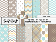 Holy Spirit Digital Papers, scrapbooking backgrounds designs Product Image 2
