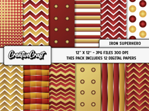 Iron Superhero Digital Papers, scrapbook backgrounds designs Product Image 2