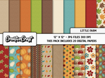 Little Farm Digital Papers, scrapbooking backgrounds designs Product Image 2