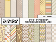 Little Giraffe Digital Papers, scrapbook backgrounds designs Product Image 2