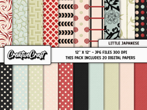 Little Japanese Digital Papers, scrapbook background designs Product Image 2
