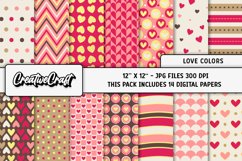 Love Colors Digital Papers, scrapbooking backgrounds designs Product Image 1