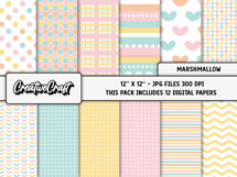 Marshmallow Digital Papers, scrapbooking backgrounds designs Product Image 2
