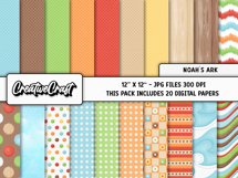 Noah Ark Digital papers, scrapbooking backgrounds designs Product Image 2