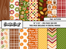 Autumn Fall Digital Paper and Clipart png, autumn clipart Product Image 2