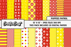Puppies Patrol Digital Papers, scrapbook backgrounds designs Product Image 2