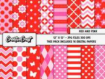 Valentine Digital Papers, scrapbooking background designs Product Image 2
