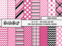 Minnie Digital Paper, minnie digital scrapbook, illustration Product Image 2