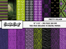 Maleficient Digital Paper, halloween graphics, illustrations Product Image 2