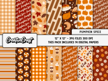 Autumn Fall Digital Paper and Clipart png, autumn clipart Product Image 2