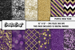 Happy New Year Digital Papers, scrapbook backgrounds designs Product Image 2