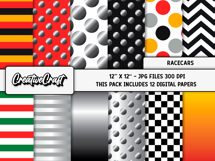 Race Cars Movie Digital Papers, scrapbooking papers designs Product Image 2