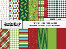 Christmas Digital Paper and Clipart png, illustration Product Image 2