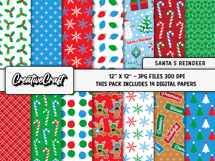 Christmas Digital Paper and Clipart png, illustration Product Image 2