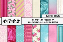 Princess Beauty Digital Papers, scrapbook background designs Product Image 1