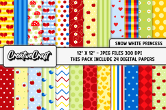 Snow white Princess Digital Paper, princess illustration Product Image 1