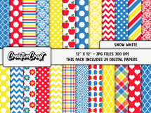 Snow white Digital Papers, scrapbooking backgrounds designs Product Image 2