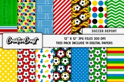 Sport Soccer Digital Paper and Clipart png, Sport clipart Product Image 2