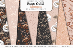 Rose Gold Blooms Seamless Pattern, bloom digital paper Product Image 2