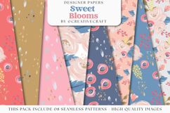 Sweet Blooms Seamless Pattern, roses flowers digital paper Product Image 1