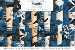 Wizard Magic School Seamless Pattern, wizard digital paper Product Image 2