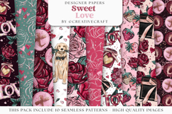 Valentine Day Seamless Pattern, valentine love digital paper Product Image 2