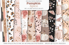 Pumpkin Spice Seamless Pattern, thanksgiving digital paper Product Image 2